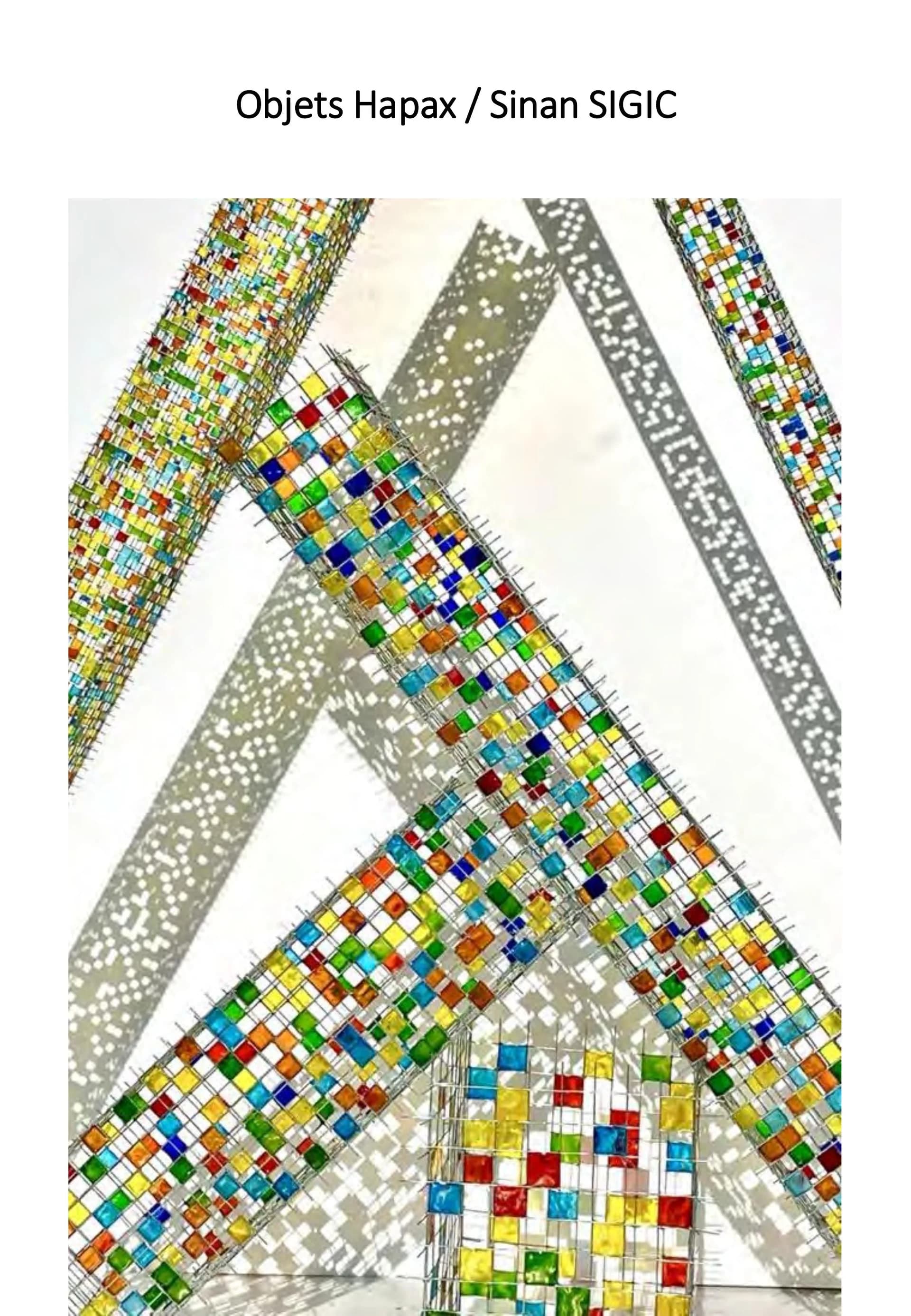 Croix Grillage - Sculptures en grillage métallique avec peinture à l'huile transparente